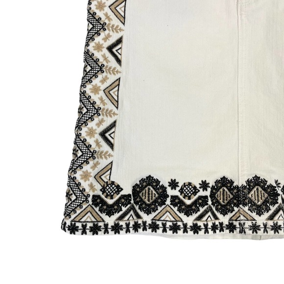 Pilcro and the Letterpress White Black Denim Skirt 4 - Picture 2 of 5